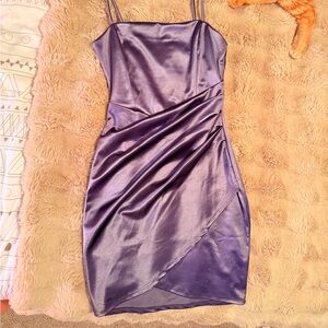 Elegant Purple Satin Dress